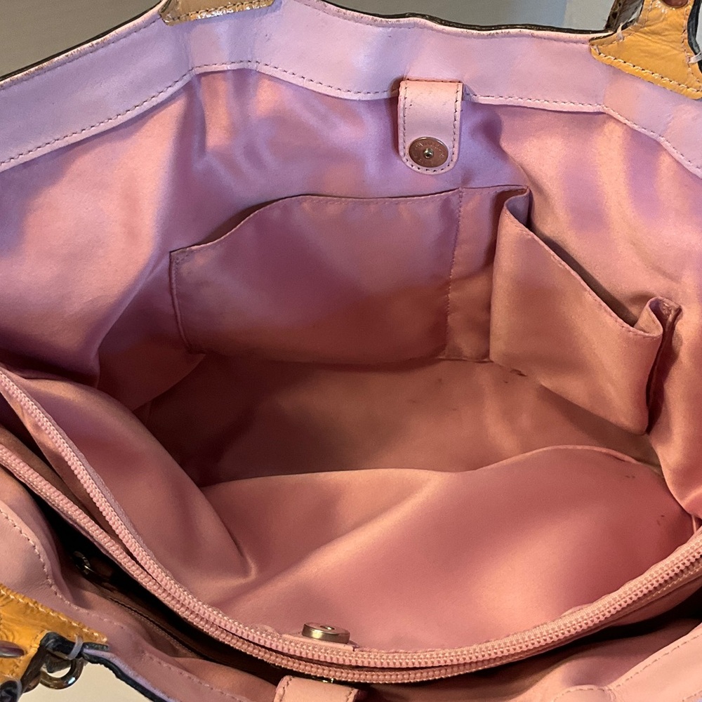 Coach Multicolor Circle Patchwork Tote in Pink an… - image 8